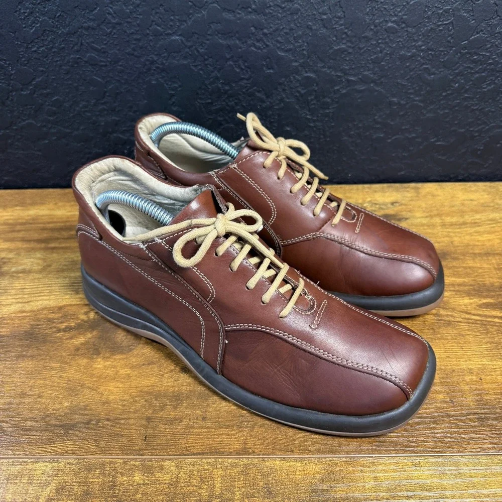 Kenneth Cole Reaction Brown Leather Square Toe Oxford Mens Size 8‎